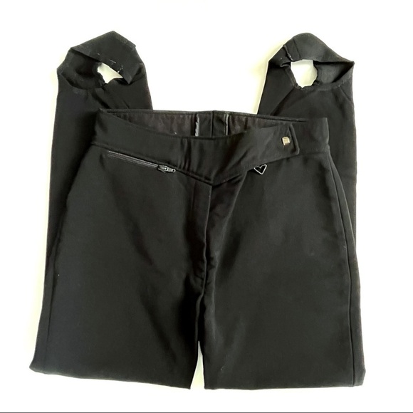 Vintage Obermeyer Womens Black Stirrup Ski Pants Size 12 R - Picture 1 of 9